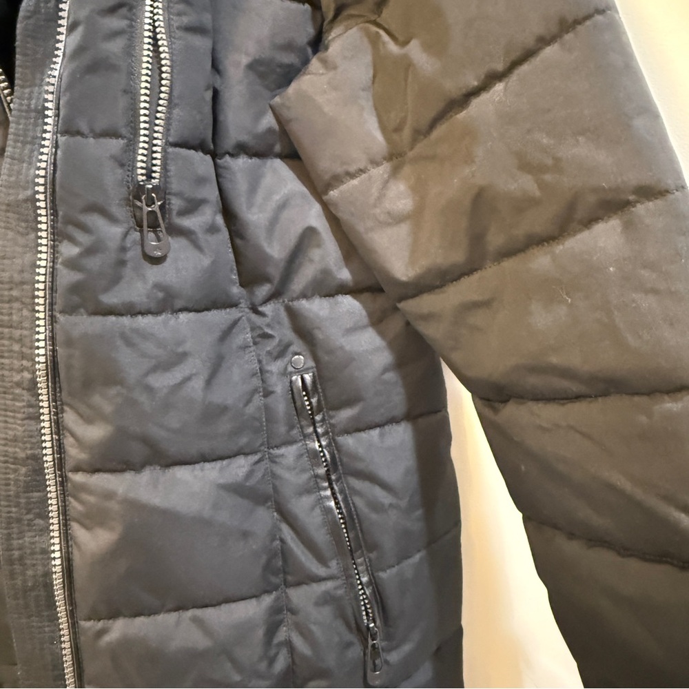 NOIZE | black warm parka w faux fur detachable hood - Picture 7 of 10